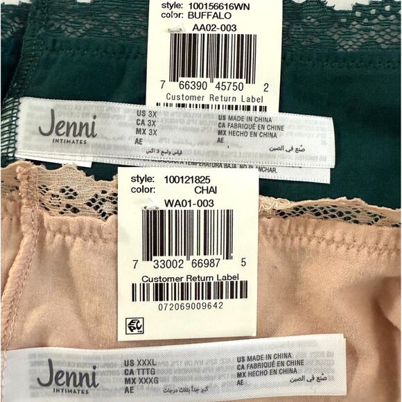 Jenni Intimates Lot 4pcs Hipster Cotton Panties - MultiColor - Plus XXXL 3X - Picture 6 of 7